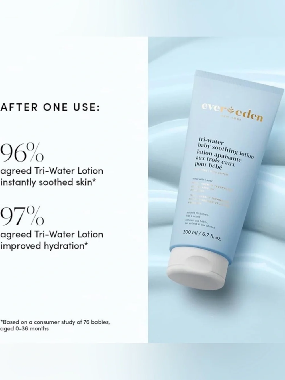 Evereden Tri-Water Fragrance Free Baby Lotion